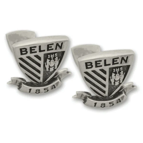 Cufflinks with engraved logos for a personalized and branded accessory-Belen Crest Cufflinks