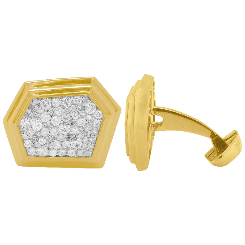 Best cufflinks with gold inlays for a luxurious and refined finish-14K GOLD DIAMOND ADAM CUFFLINKS