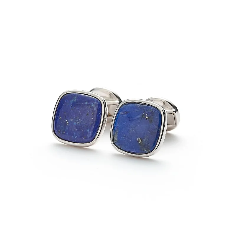 Cufflinks with textured metal finishes for a rugged and stylish appearance-Cufflinks Square Lapis