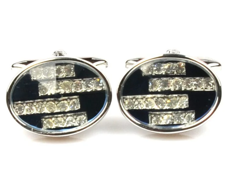 Best cufflinks with round designs for a classic, versatile look-Crystal Blue Platinum Plated cufflinks