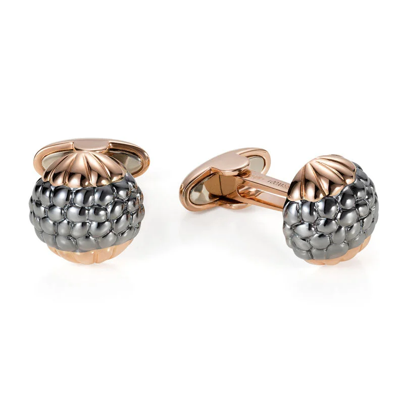 Cufflinks with vintage military designs for a distinctive and bold look-Skin Cufflinks in 18K Grey & Rose Gold