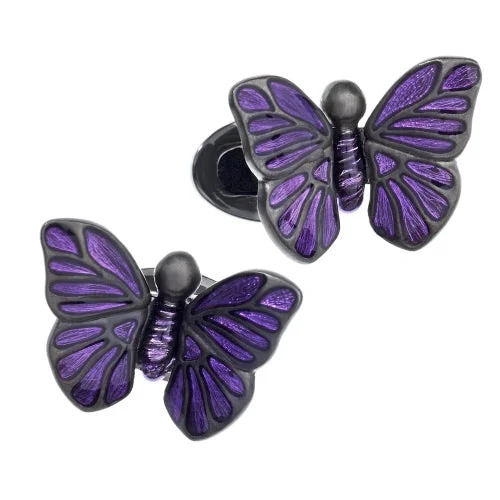 Best cufflinks for formal shirts with refined designs and premium materials-Butterfly Moving Sterling Cufflinks