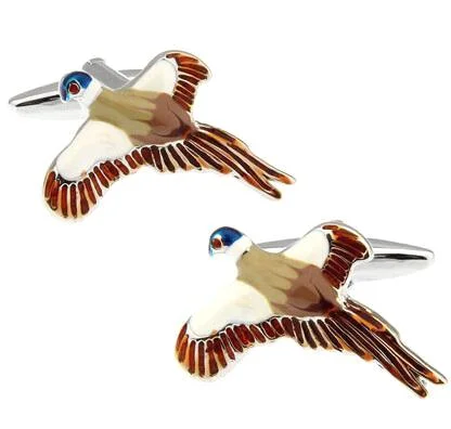 Cufflinks with unique novelty designs for fun and creative gifts-Flying Wild Goose Novelty Cufflinks