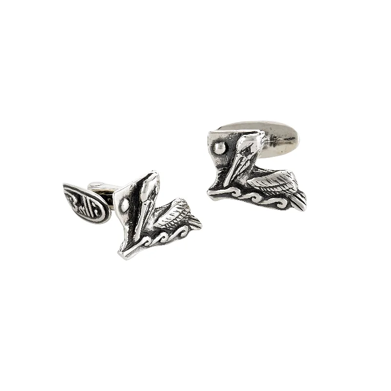 Best cufflinks with enamel inlays for a colorful and artistic touch-Pelican Fragile State Cufflinks