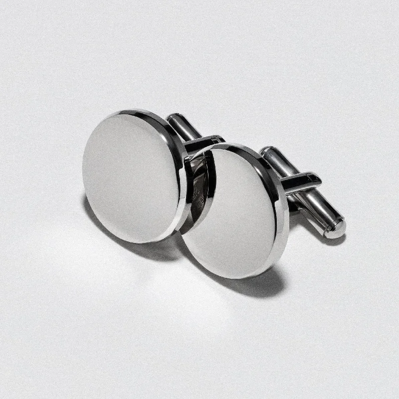 Unique cufflinks with gemstone accents for a bold and luxurious look-Stainless Steel Custom Cufflinks - Polished