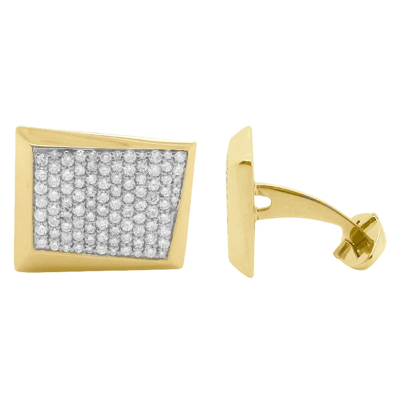 Cufflinks with engraved logos for a personalized and branded accessory-14K GOLD DIAMOND SEAN CUFFLINKS