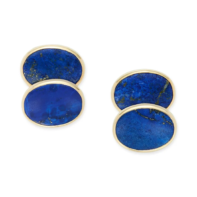 Best cufflinks for groomsmen with matching sets for a cohesive wedding look-Men's Cufflinks - Lapis Lazuli