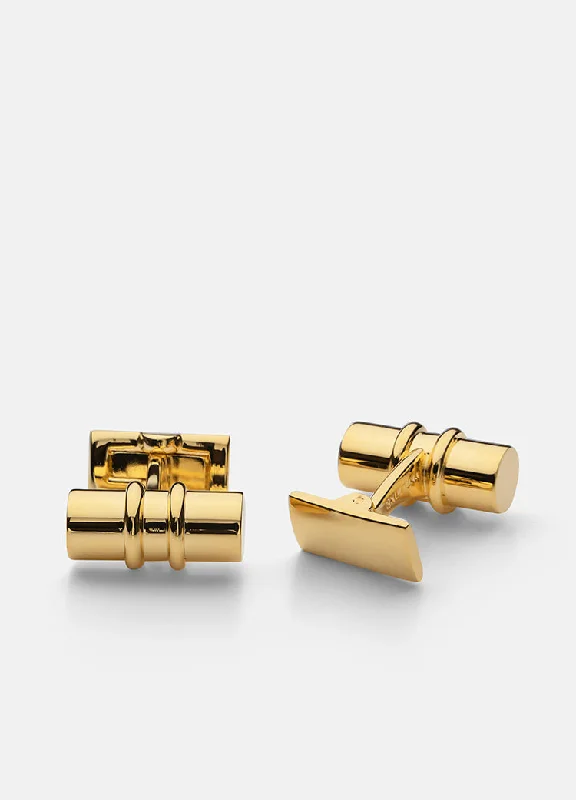 Best cufflinks for men with classic designs for formal occasions and business meetings-Cufflinks | Black Tie Collection | Gold Bar