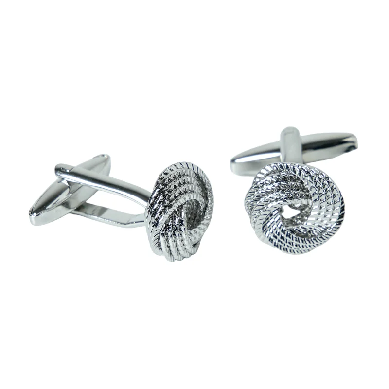 Cufflinks with customized logos for businesses or organizations looking to add branding-Chokore  Knot Cufflinks (Silver)