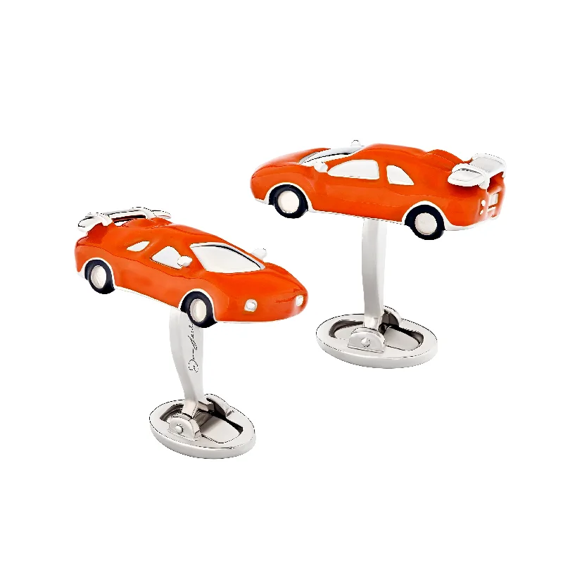 Best cufflinks for weddings with silver or gold finishes for a timeless appeal-Race Car Sterling Cufflinks