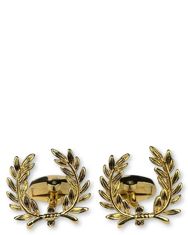 Best cufflinks for special occasions with precious stones for a luxurious touch-DÉCLIC Laurel Cufflink - Gold