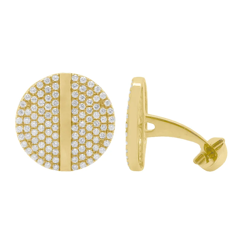 Cufflinks with engraved patterns for a personalized and intricate touch-14K GOLD DIAMOND OWEN CUFFLINKS