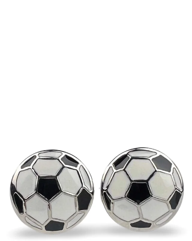 Best cufflinks with mother-of-pearl inlays for a sophisticated and luxurious feel-DÉCLIC Soccer Ball Cufflink - Silver