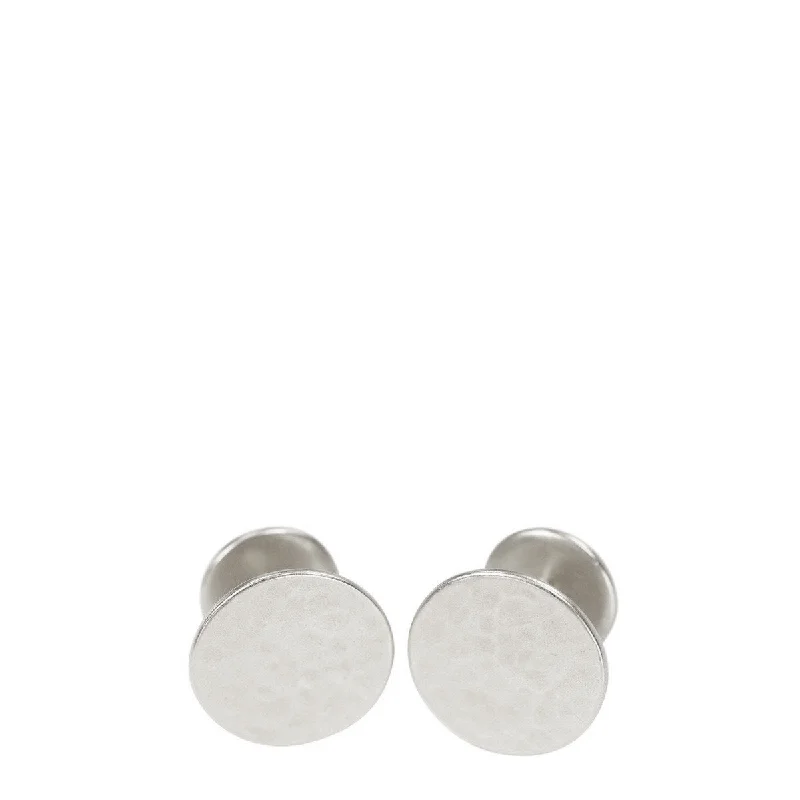 Best cufflinks with round designs for a classic, versatile look-Men's Sterling Silver Hammered Cufflinks