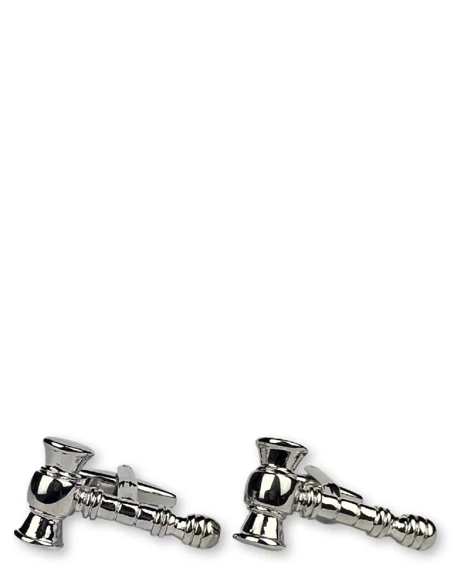 Cufflinks with quirky animal designs for a fun and distinctive style-DÉCLIC Gavel Cufflink - Silver