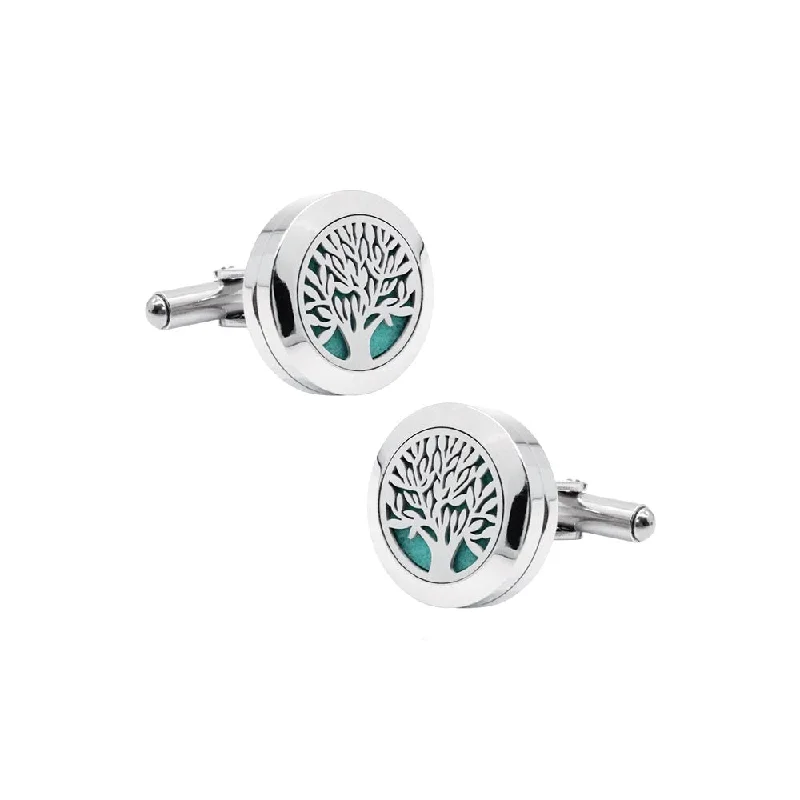 Best cufflinks with multicolored stones for a bold and vibrant appearance-Tree of Life Perfume Diffuser Cufflinks