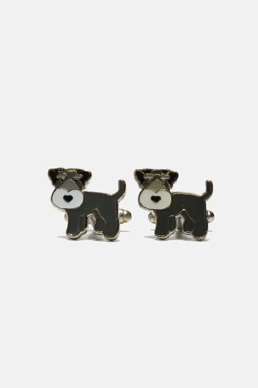 Best cufflinks with a brushed silver finish for a sleek and contemporary vibe-Schnauzer Cufflinks