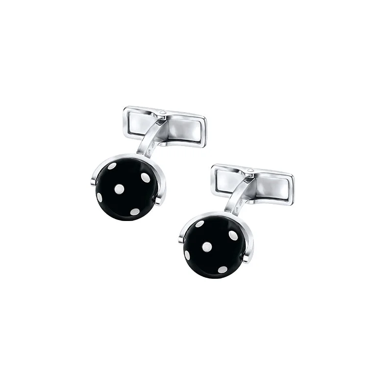 Cufflinks with luxe pearl inlays for a refined, classic look-ALFRED DUNHILL  <p>  Cufflinks </p> <p>  Onyx, MOP, Resin </p> <p> <FONT SIZE=2>  JSZ8285K </font> </p>