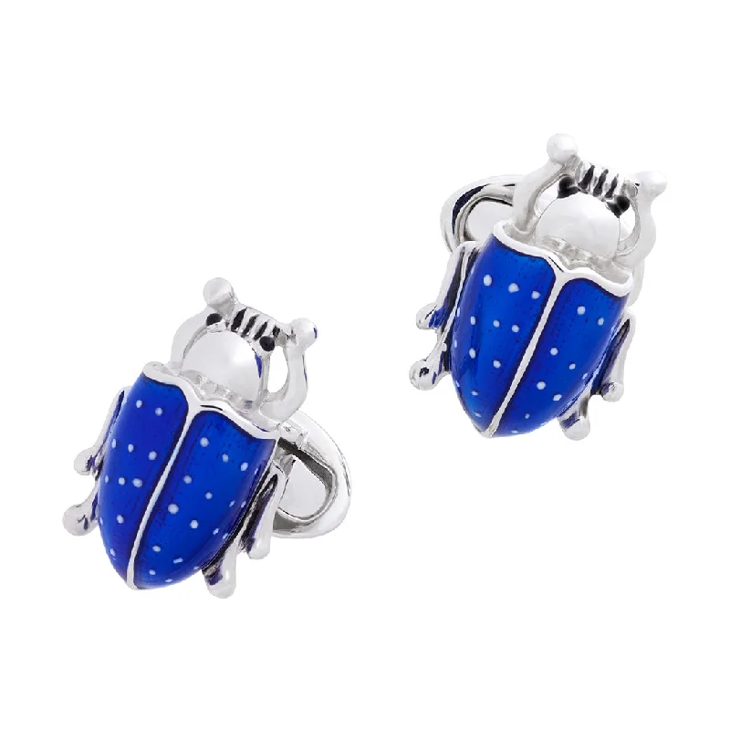 Cufflinks with nautical themes for a coastal and maritime-inspired accessory-Beetle Spotted Sterling Cufflinks