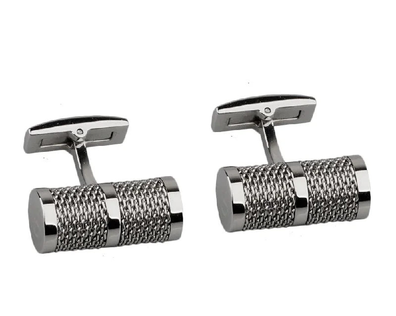 Best cufflinks with etched floral patterns for an elegant and sophisticated design-Tube chain silver plated cufflinks