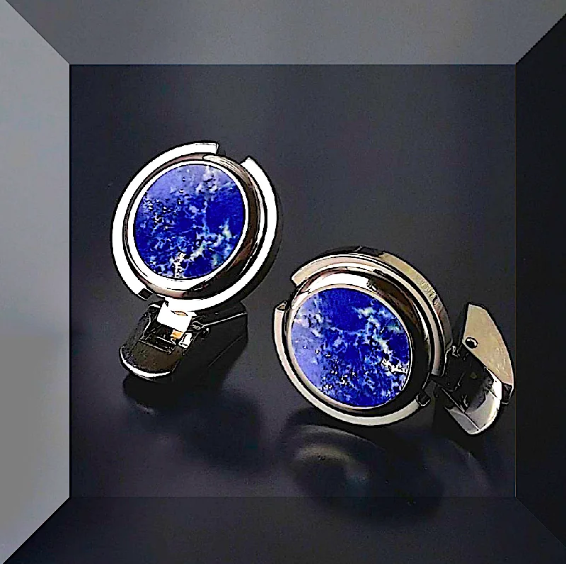 Cufflinks with unique novelty designs for fun and creative gifts-Futura Lapis lazuli  men's cufflinks