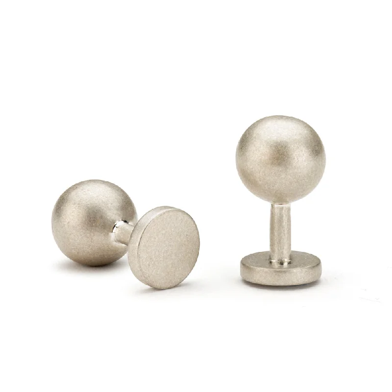 Cufflinks with subtle animal motifs for an understated and stylish look-Grafton matte silver cufflinks