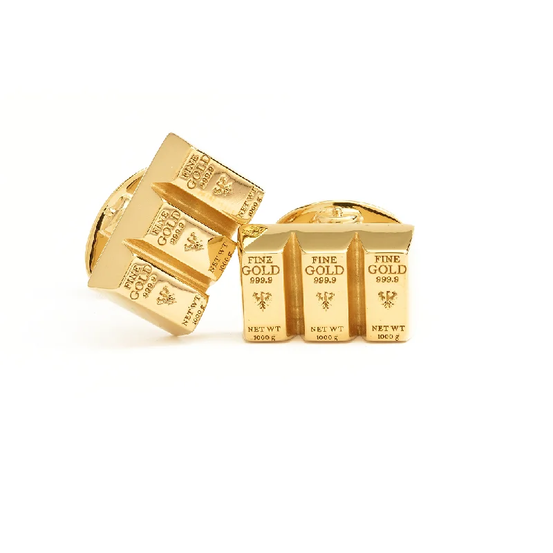 Best cufflinks with customizable monograms for a unique and personal gift-Gold Bullion Bar Vermeil Sterling Silver Cufflinks I Jan Leslie