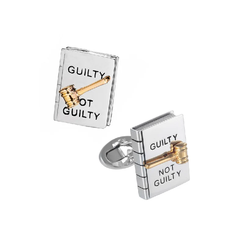 Best cufflinks with a brushed silver finish for a sleek and contemporary vibe-Guilty or Not Guilty Moving Spinner Sterling Cufflinks