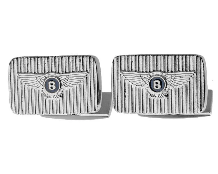 Cufflinks with classic round designs for a versatile and timeless accessory-BENTLEY INSPIRED SILVER PLATED CUFFLINKS