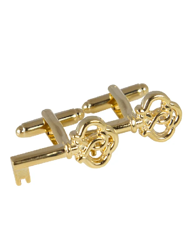 Cufflinks with luxe pearl inlays for a refined, classic look-DÉCLIC Key Cufflink - Gold