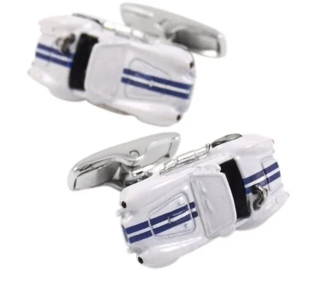 Best cufflinks with polished stainless steel for a sleek and modern look-3D Racing Car Model Cufflinks