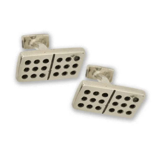 Cufflinks with textured metal finishes for a rugged and stylish appearance-Domino Cufflinks