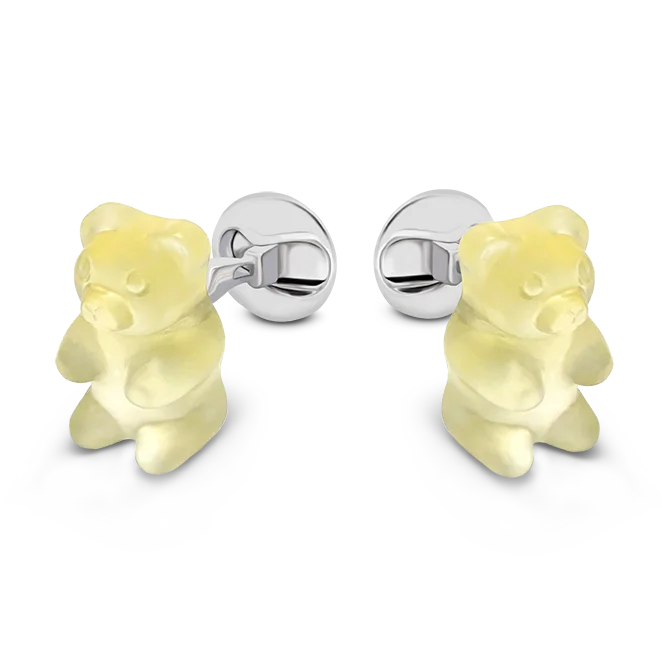 Best cufflinks with gemstone and metal inlays for a colorful and eye-catching design-The Gummy Bear