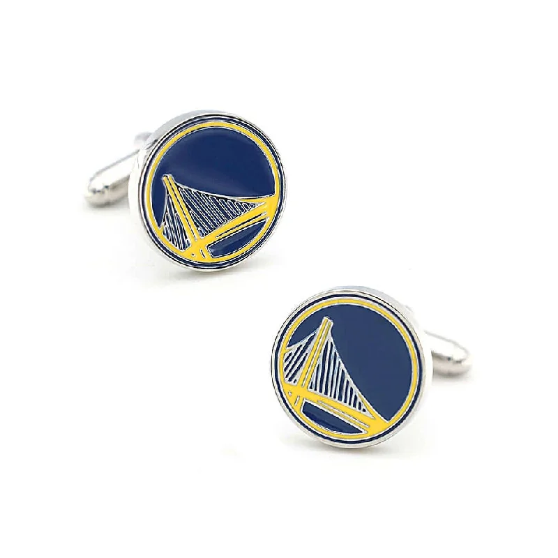 Best cufflinks with matching tie clips for a coordinated and fashionable set-Golden State Warriors Team Men's Swank Cufflinks