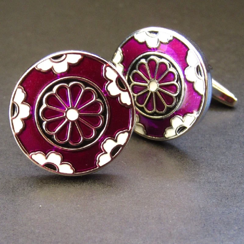 Best cufflinks with vintage cufflinks box for a complete and elegant gift set-Purple Cuff Link "Carousel"