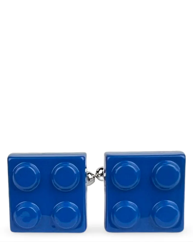 Best cufflinks with matching tie clips for a coordinated and fashionable set-DÉCLIC Brick Cufflink - Blue