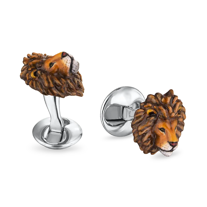 Cufflinks with luxury enamel inlays for a polished and vibrant appearance-Lionel