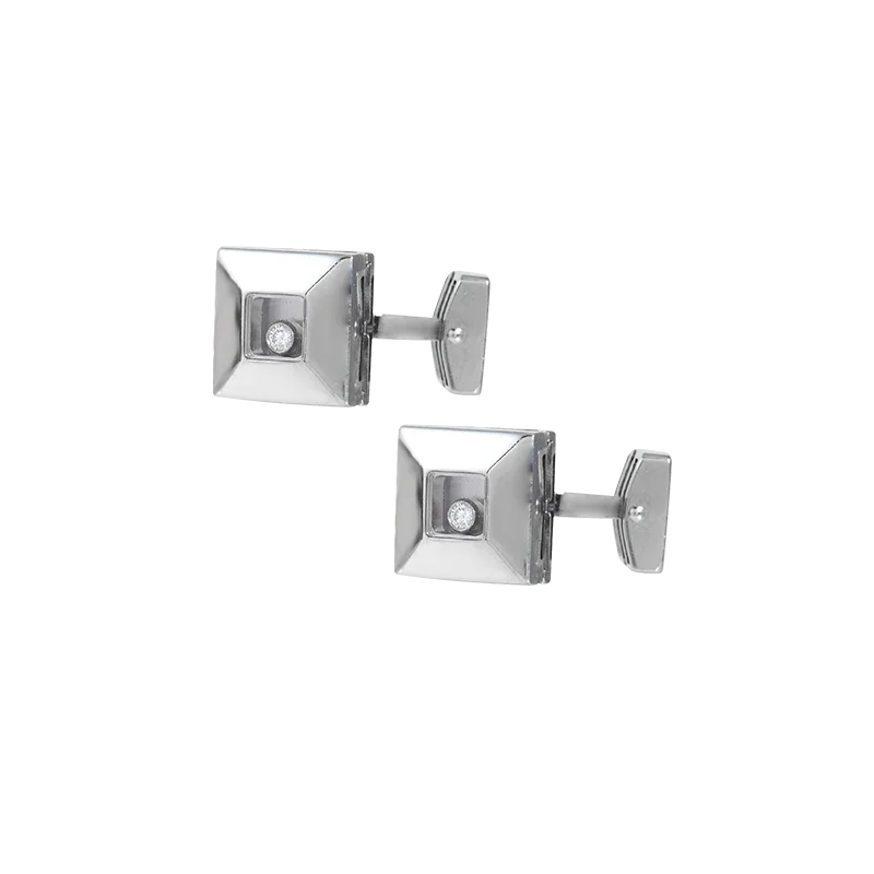 Best cufflinks with rose gold plating for a trendy and luxurious finish-CHOPARD  <p> Cufflink  Happy Diamonds </p> <p> 18k White gold and diamond </p> <p> <FONT SIZE=2>  75 3025-20 </font> </p>