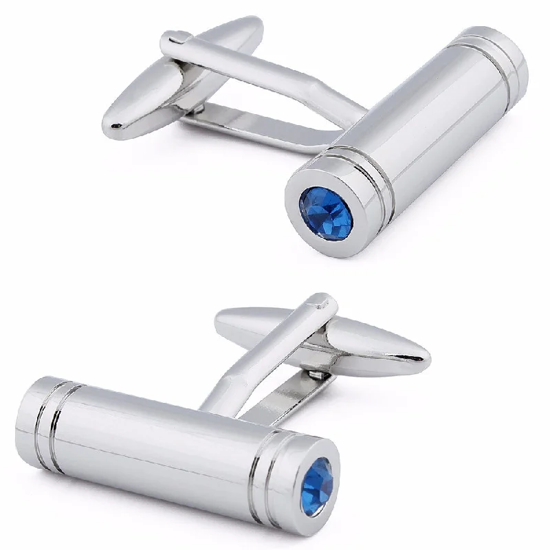 Best cufflinks with customizable engravings for a personal and thoughtful gift-Cylinder Pattern Crystal Cufflinks