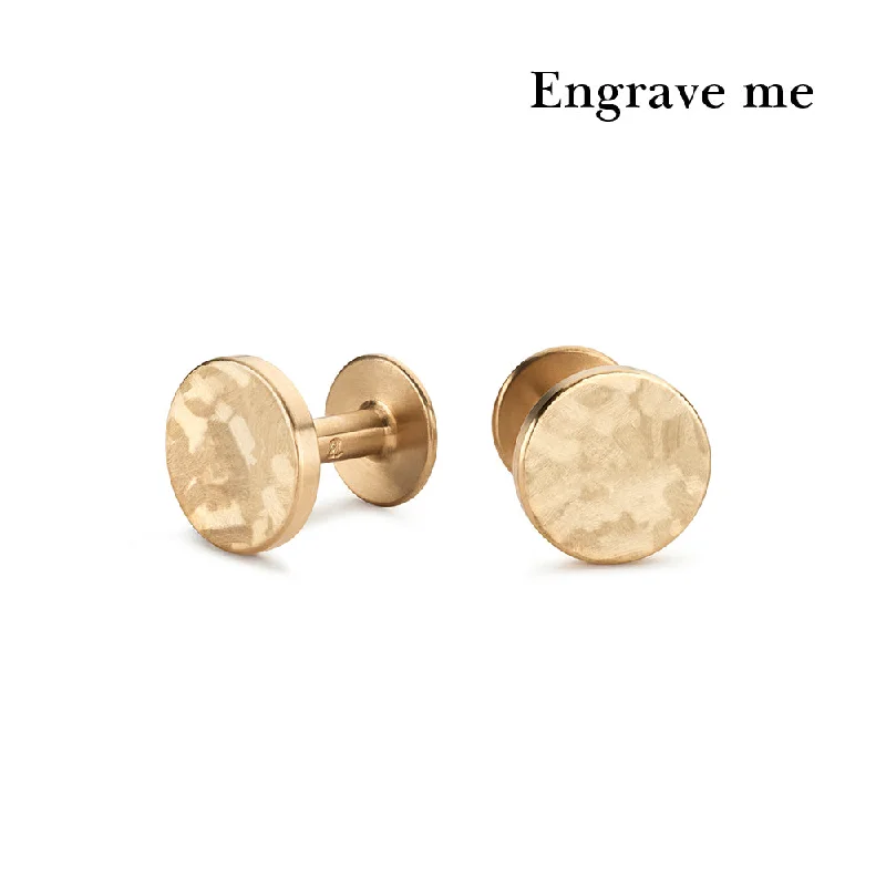 Classic cufflinks with simple round shapes for an elegant and versatile accessory-Dot mottled brass cufflinks