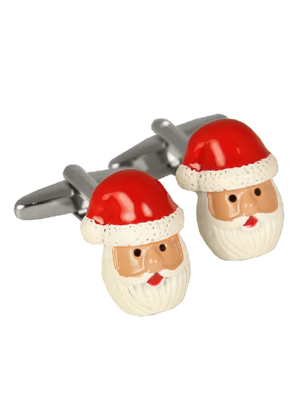 Unique cufflinks with gemstone accents for a bold and luxurious look-DÉCLIC Santa Head Cufflink