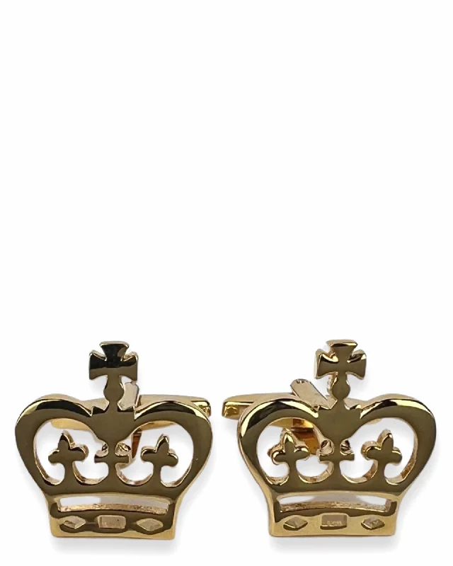 Best cufflinks with customizable monograms for a unique and personal gift-DÉCLIC Crown Cufflink - Gold