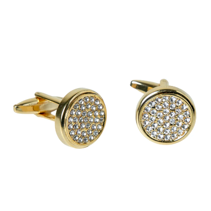 Best cufflinks with vintage coin designs for a unique and historical look-Chokore Gold Zircon Cufflinks