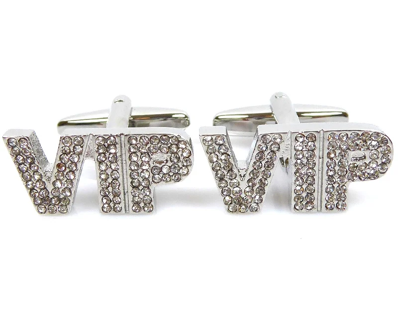 Cufflinks with sports team logos for a fun and personalized fan accessory-VIP silver Cufflinks