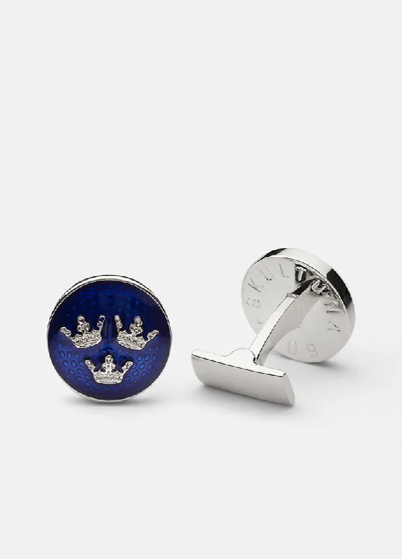 Best cufflinks with sterling silver finishes for a refined and sophisticated style-Cufflinks | Three Crowns | Large | Silver