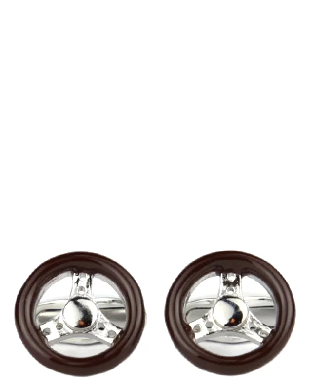 Best cufflinks with silver plating for an affordable yet luxurious appearance-DÉCLIC Steering Wheel Cufflink