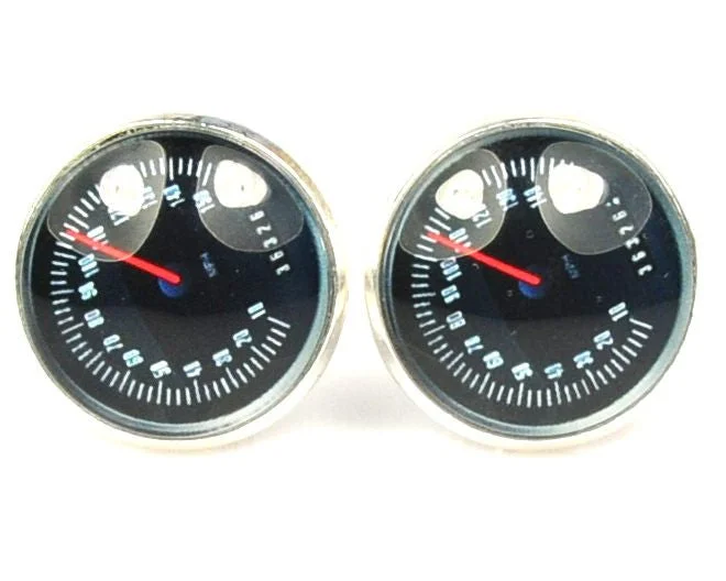 Best cufflinks with silver plating for an affordable yet luxurious appearance-Speedometer Cufflinks