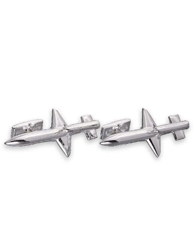 Cufflinks with black onyx stones for a refined and luxurious look-Missile Cufflinks