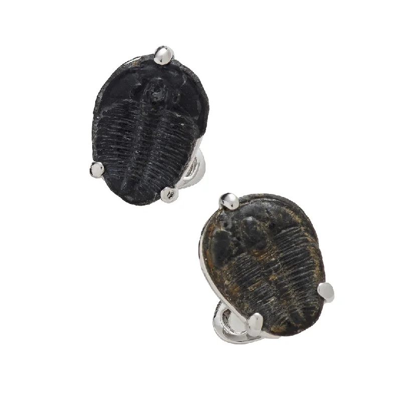 Best cufflinks with a polished gold finish for a luxurious and timeless look-Delta Trilobite Fossil Sterling Silver Cufflinks