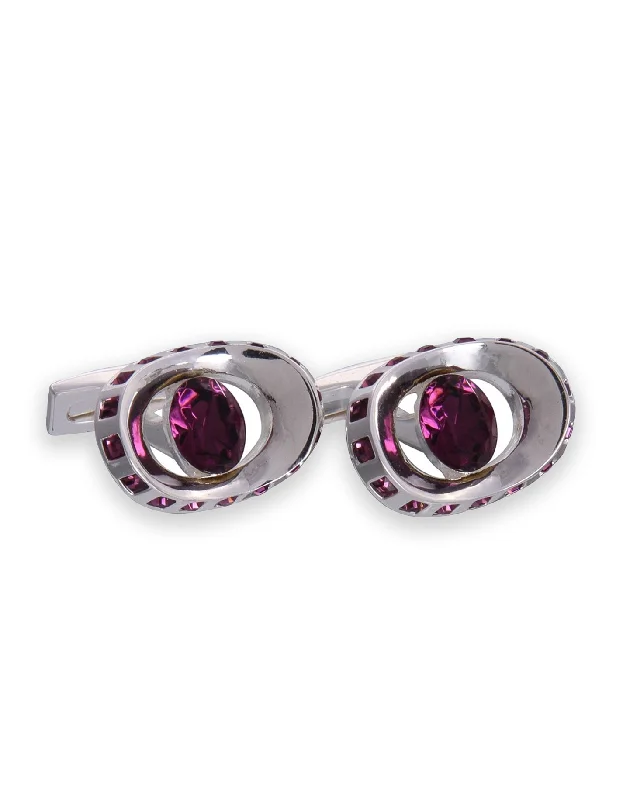 Cufflinks with military insignia designs for a bold, distinguished look-Gemstone Eye Cufflinks